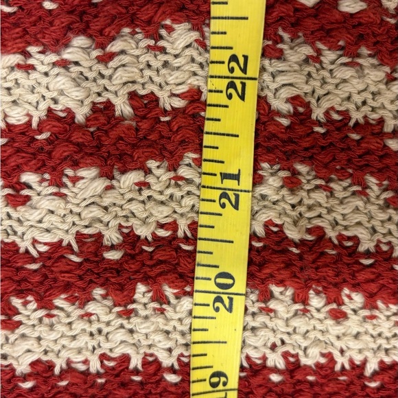 Women’s Red and Cream Striped Sweater oversized Small - Picture 4 of 7